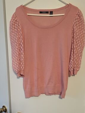 Love Pink Textured Puff Sleeve Top